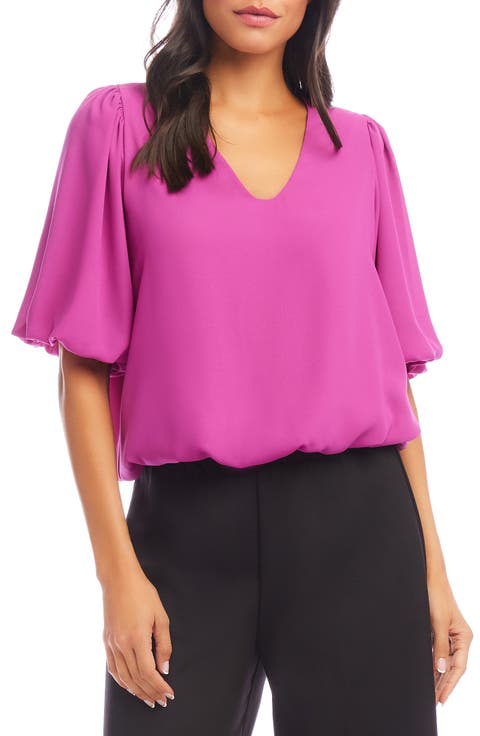Puff Sleeve Crepe Top
