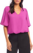 Karen Kane Puff Sleeve Crepe Top