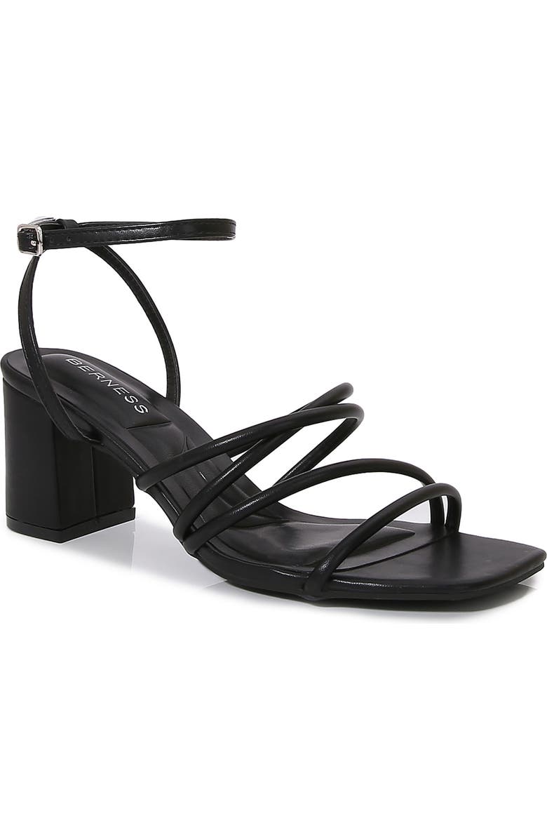 BERNESS Emmarie Tubular Strap Sandal, Main, color, Black