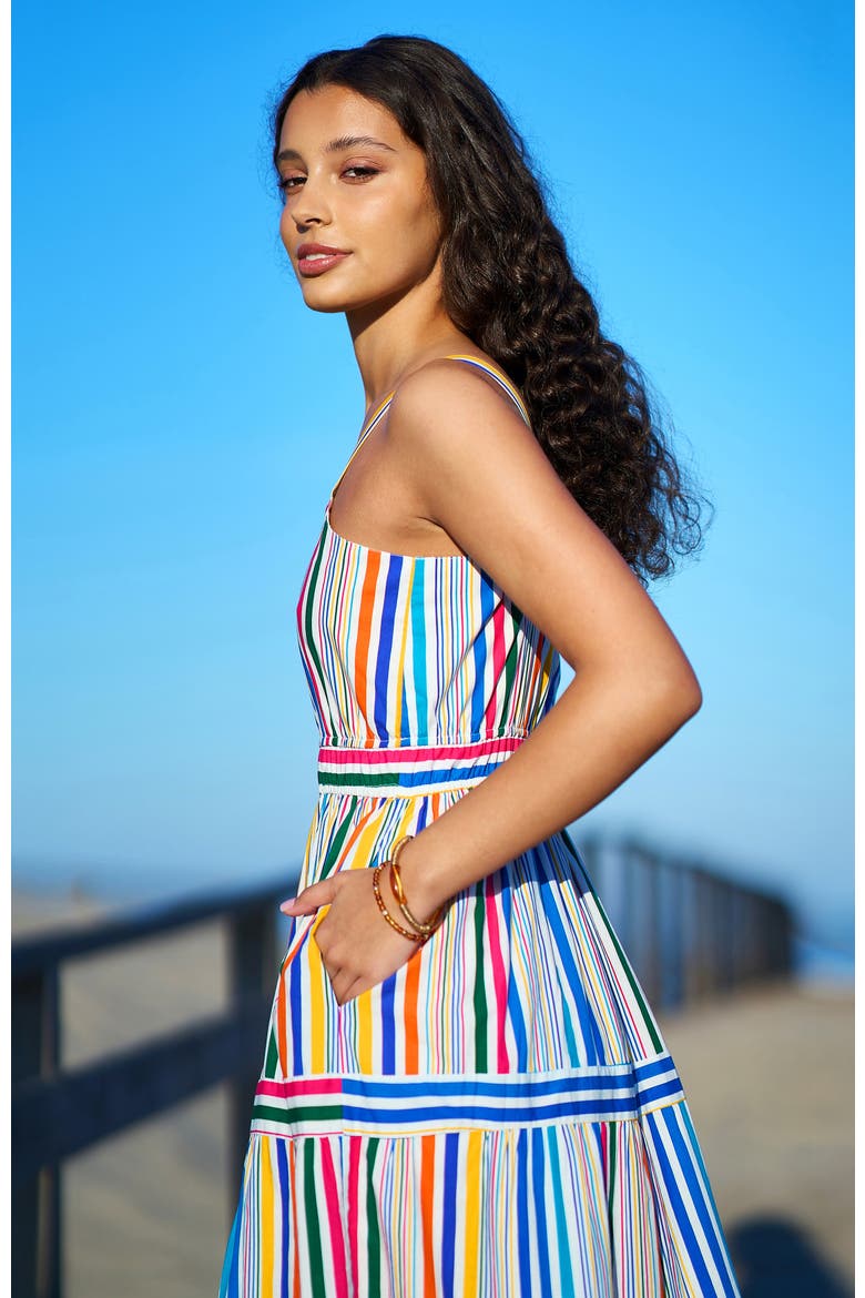 Stripe Cotton Midi  Sun Dress, Alternate, color, Multi