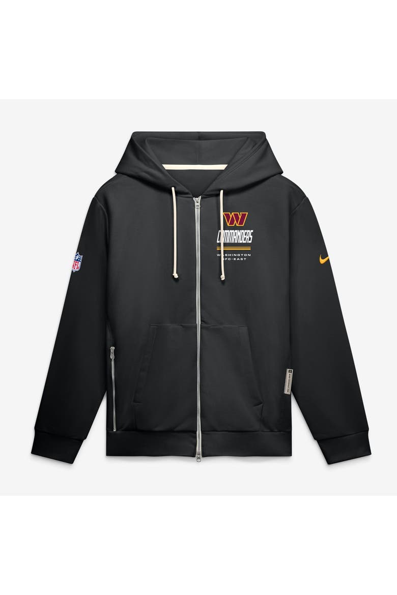 Men's Nike Black Washington Commanders Sideline Standard Issue Quarterback Scramble Dri-FIT Full-Zip Hoodie, Main, color, Black