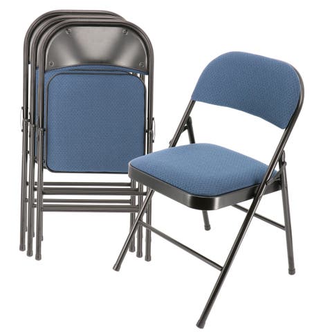 4 Piece Metal Folding Chair with Padded Seats