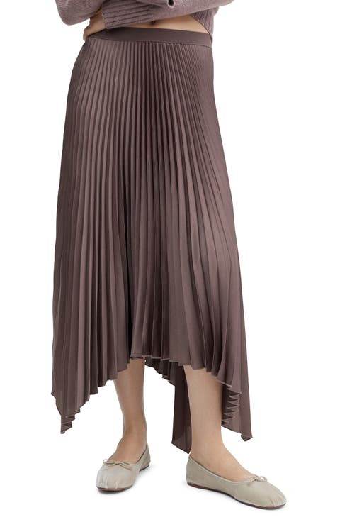 Handkerchief Hem Pleated Skirt