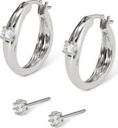 Nadri Cubic Zirconia Hoop
Stud Earrings Set