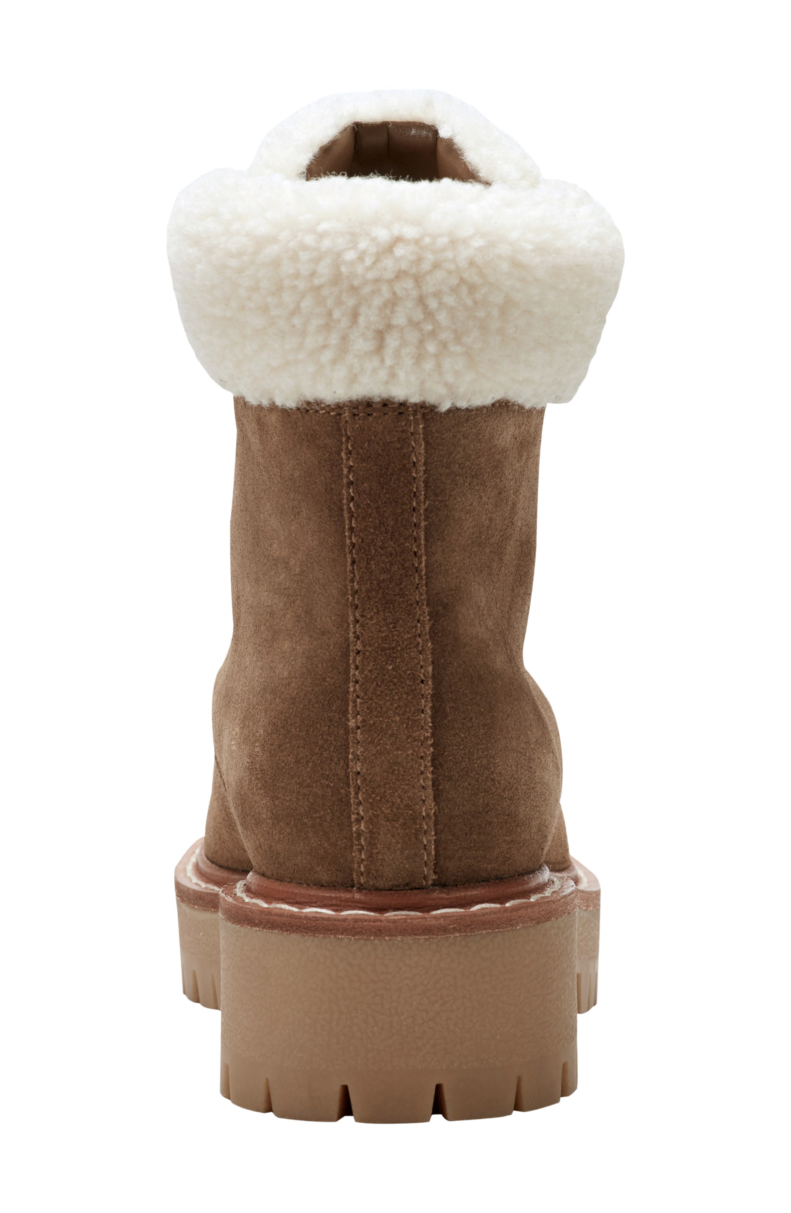 Marc Fisher LTD Nallie Faux Shearling Boot, Alternate, color, Medium Brown