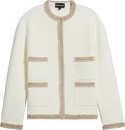 Emporio Armani Fray Trim Pocket Rib Blazer