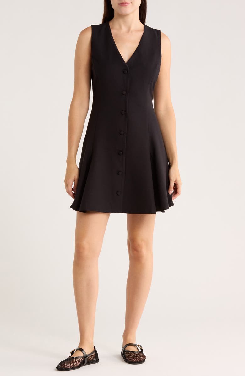 WAYF V-Neck Sleeveless Minidress, Main, color, Black