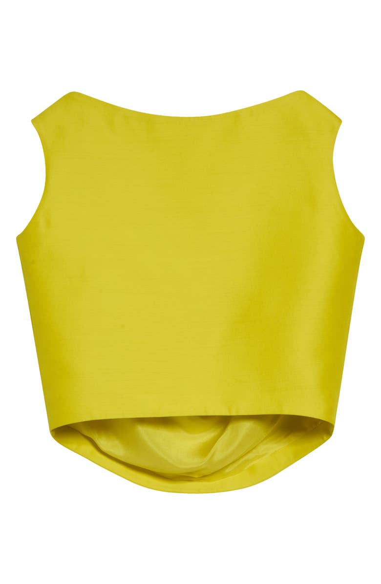Balenciaga Crop Wool & Silk Drape Back Top, Alternate, color, 7200 Lemon