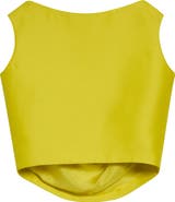 Balenciaga Crop Wool & Silk Drape Back Top
