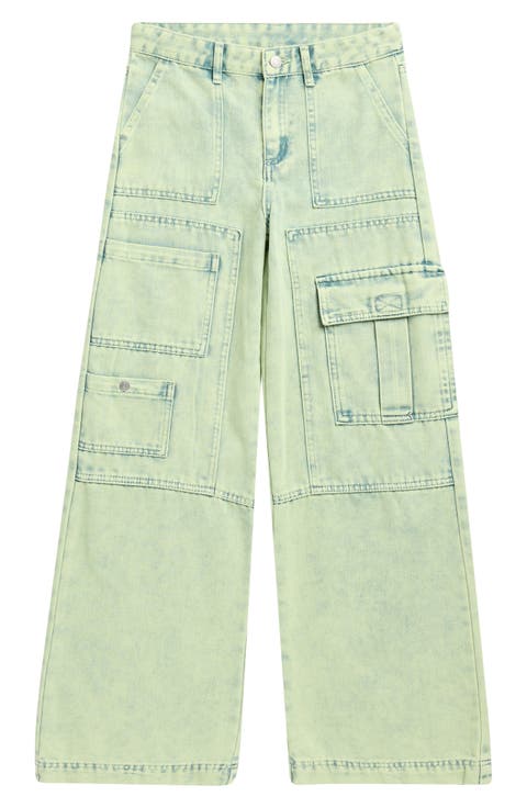 Kids' Overdye Denim Cargo Pants (Big Kid)