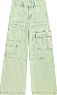 Tractr Kids' Overdye Denim Cargo Pants