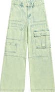 Tractr Kids' Overdye Denim Cargo Pants