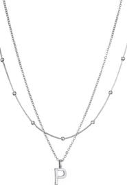 Adornia Initial Pendant Layered Chain Necklace