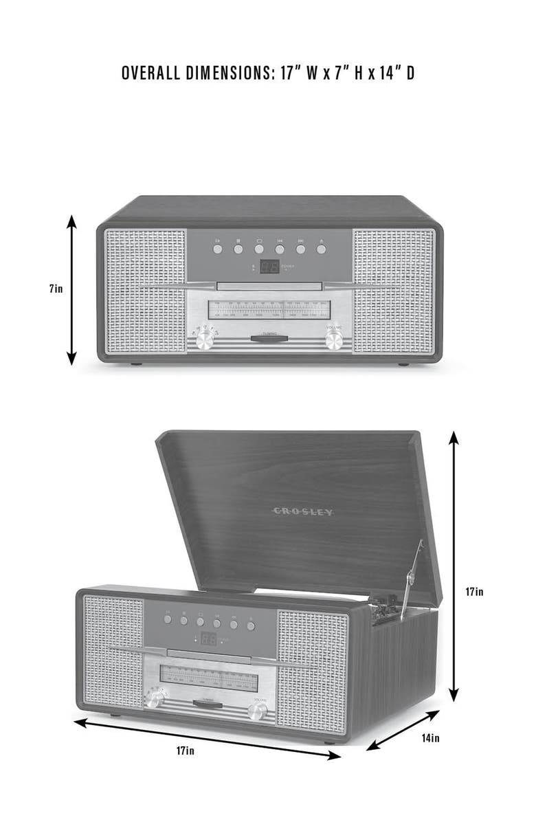 Crosley Radio Rhapsody 7-in-1 Record Player, Alternate, color, Black