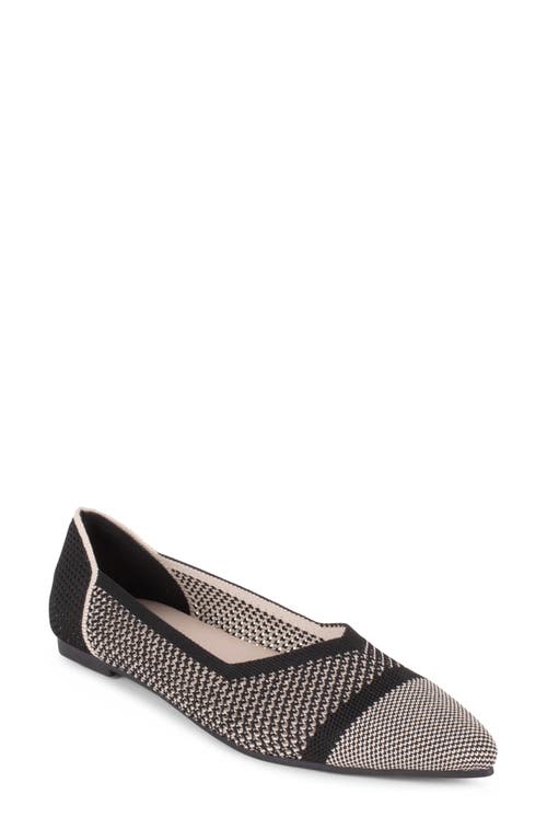 Tahari Antigua Knit Pointed Toe Flat In Multi