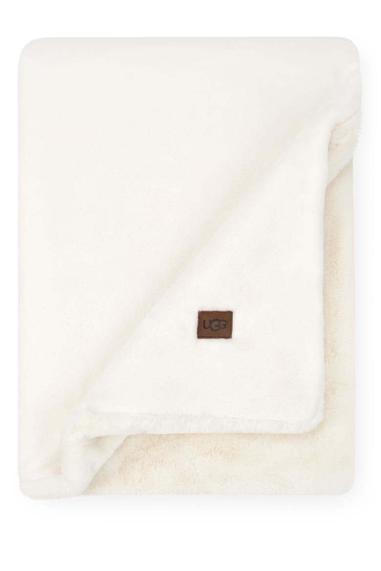 Coastline Faux Fur Throw Blanket, Main, color, SNOW