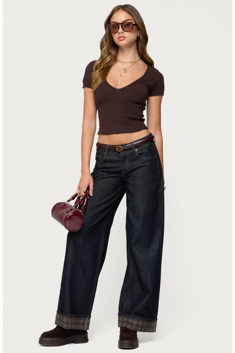 Theresa V-Neck Knit Top, Alternate, color, BROWN