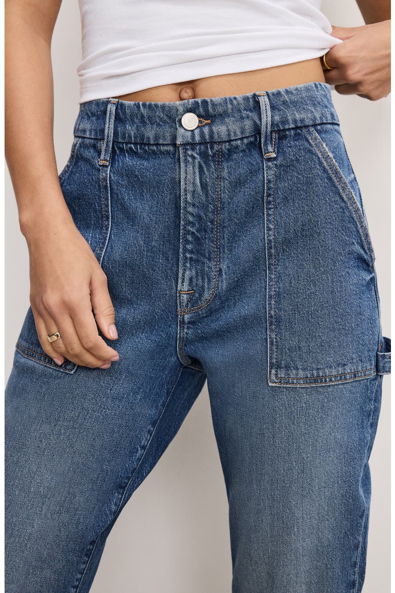 High Waist Straight Leg Carpenter Jeans, Alternate, color, INDIGO747