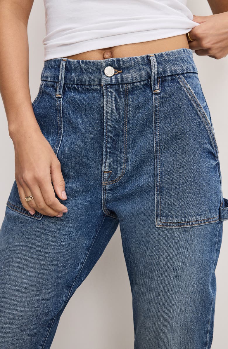 Good American High Waist Straight Leg Carpenter Jeans, Alternate, color,