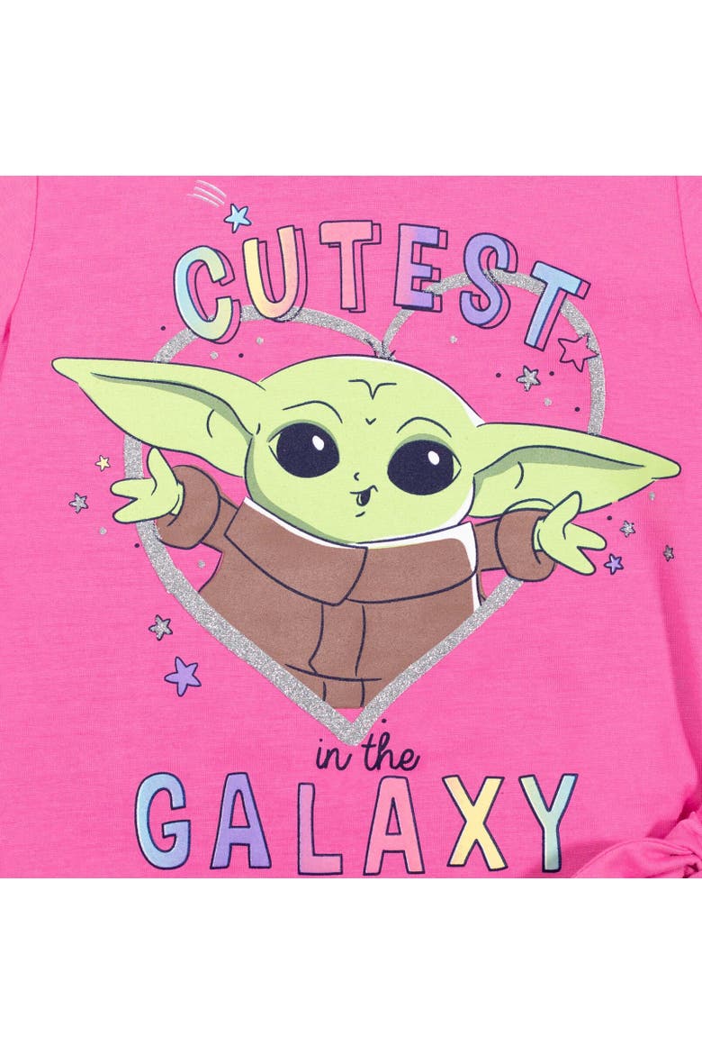 The Mandalorian Baby Yoda T-Shirt & Leggings Set, Alternate, color, Hot Pink