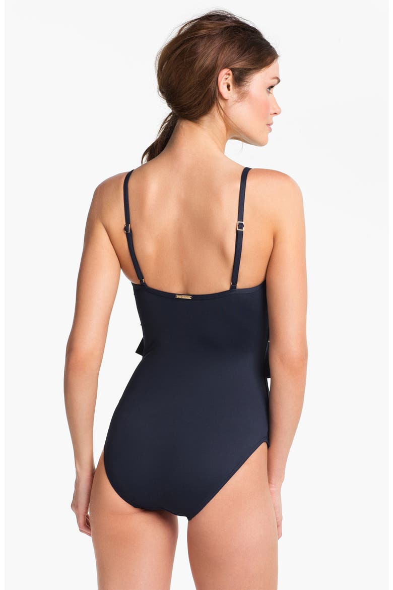 Ruffle One Piece Swimsuit, Alternate, color, NEW NAVY