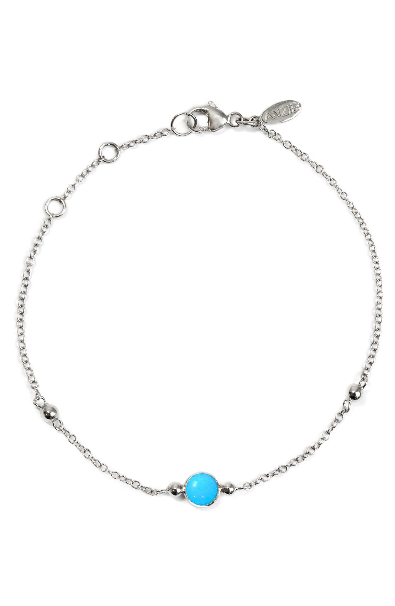 Anzie Bonheur Turquoise Bracelet in Silver 