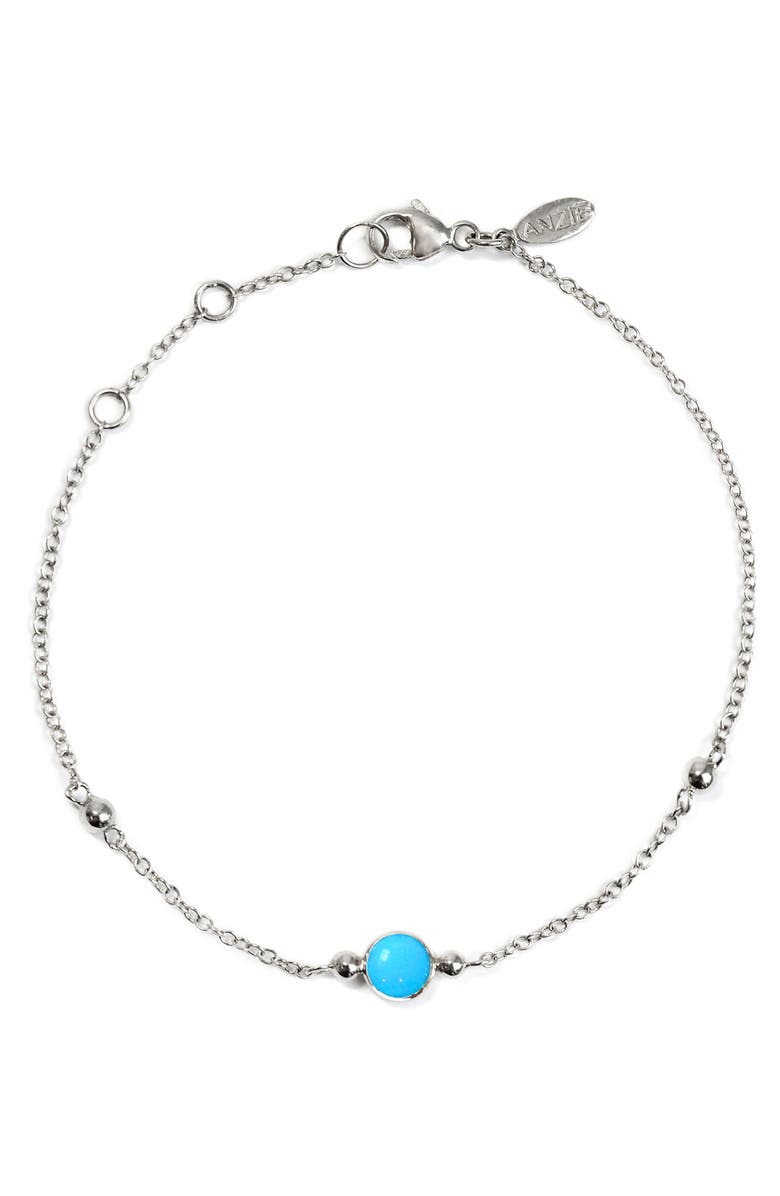 Anzie Bonheur Turquoise Bracelet, Main, color, Silver