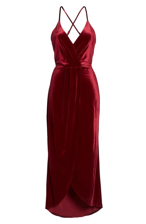 Fraiche By J Velvet Slipdress In Burgundy