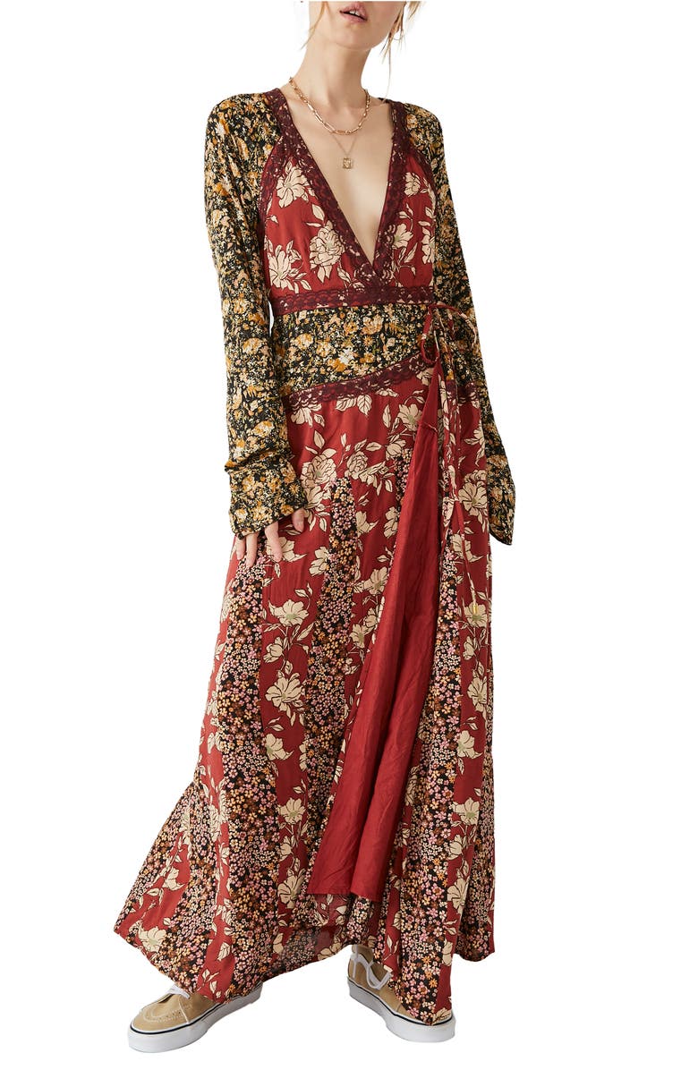 Free People Tilda Mixed Floral Long Sleeve Maxi Dress, Main, color, 