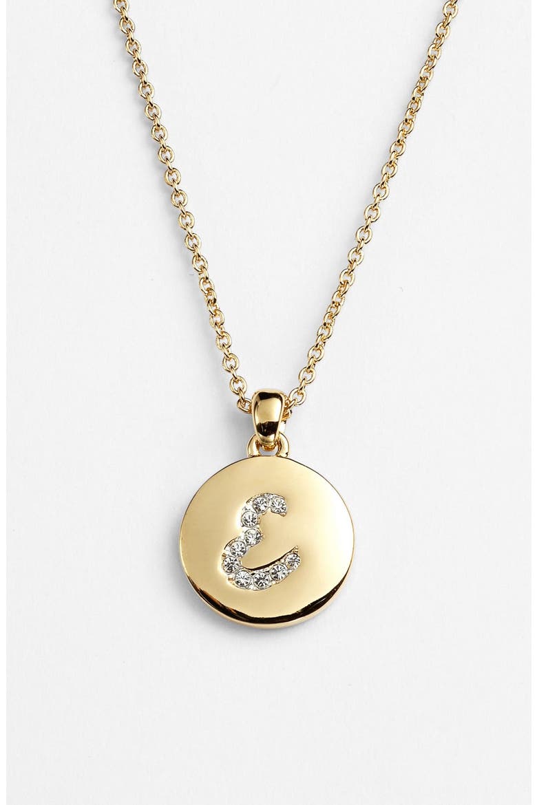 Boxed Initial Pendant Necklace (Nordstrom Exclusive), Main, color, E - GOLD/ CLEAR