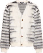 TOM FORD Brushed Stripe Mohair Blend Cardigan