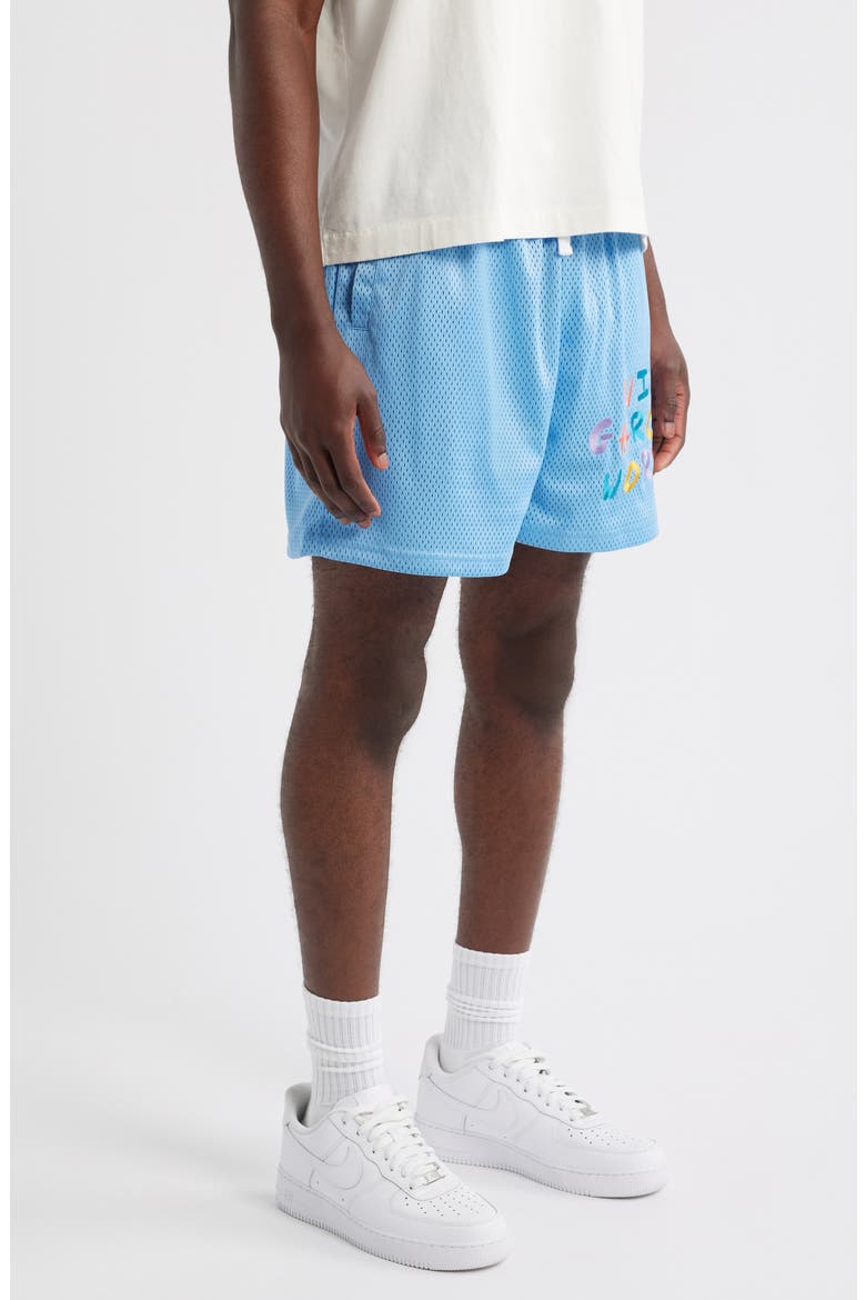 Drip Nylon Mesh Shorts, Alternate, color, ROYAL