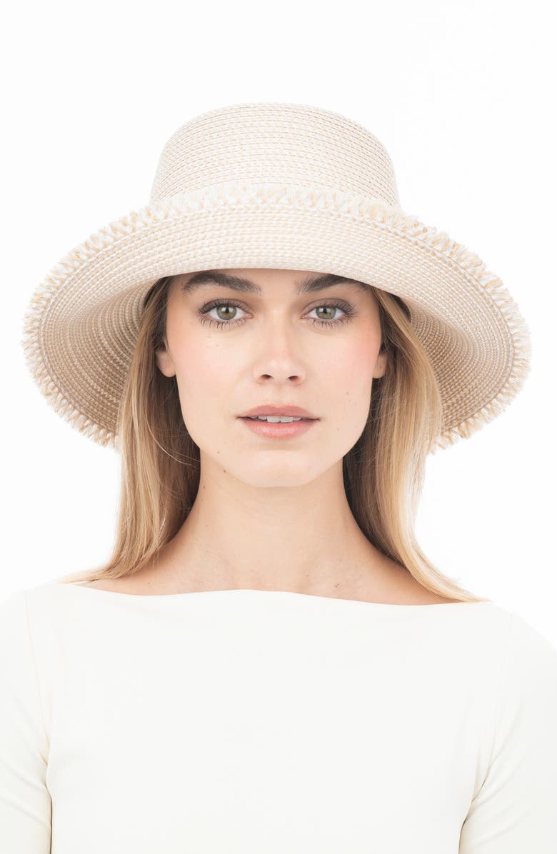 Eric Javits Squishee<sup>®</sup> Straw Bucket Hat, Alternate, color, Cream