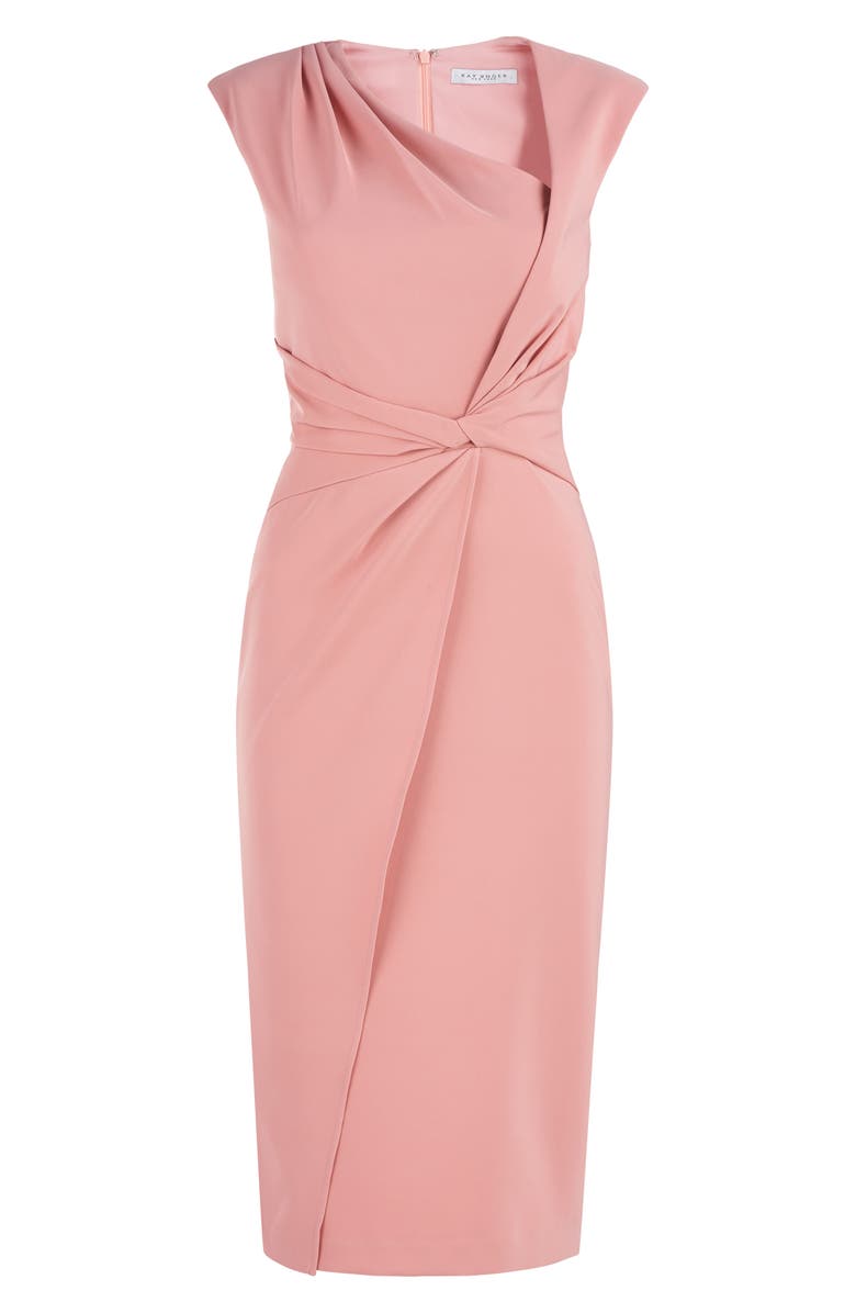 Kay Unger Nel Asymmetric Neck Cocktail Midi Dress, Alternate, color,
