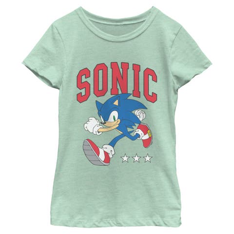 Girl's Sonic the Hedgehog Three Stars Running  Graphic T-Shirt