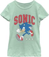 Sonic the Hedgehog Girl's Sonic the Hedgehog Three Stars Running  Graphic T-Shirt