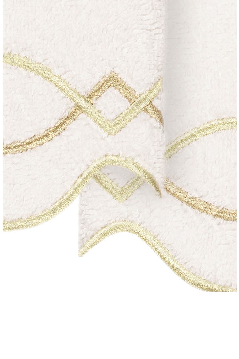 Diamond Chain Scallop Pack of 2 Fingertip Towels, Alternate, color, WHITE/ BEIGE
