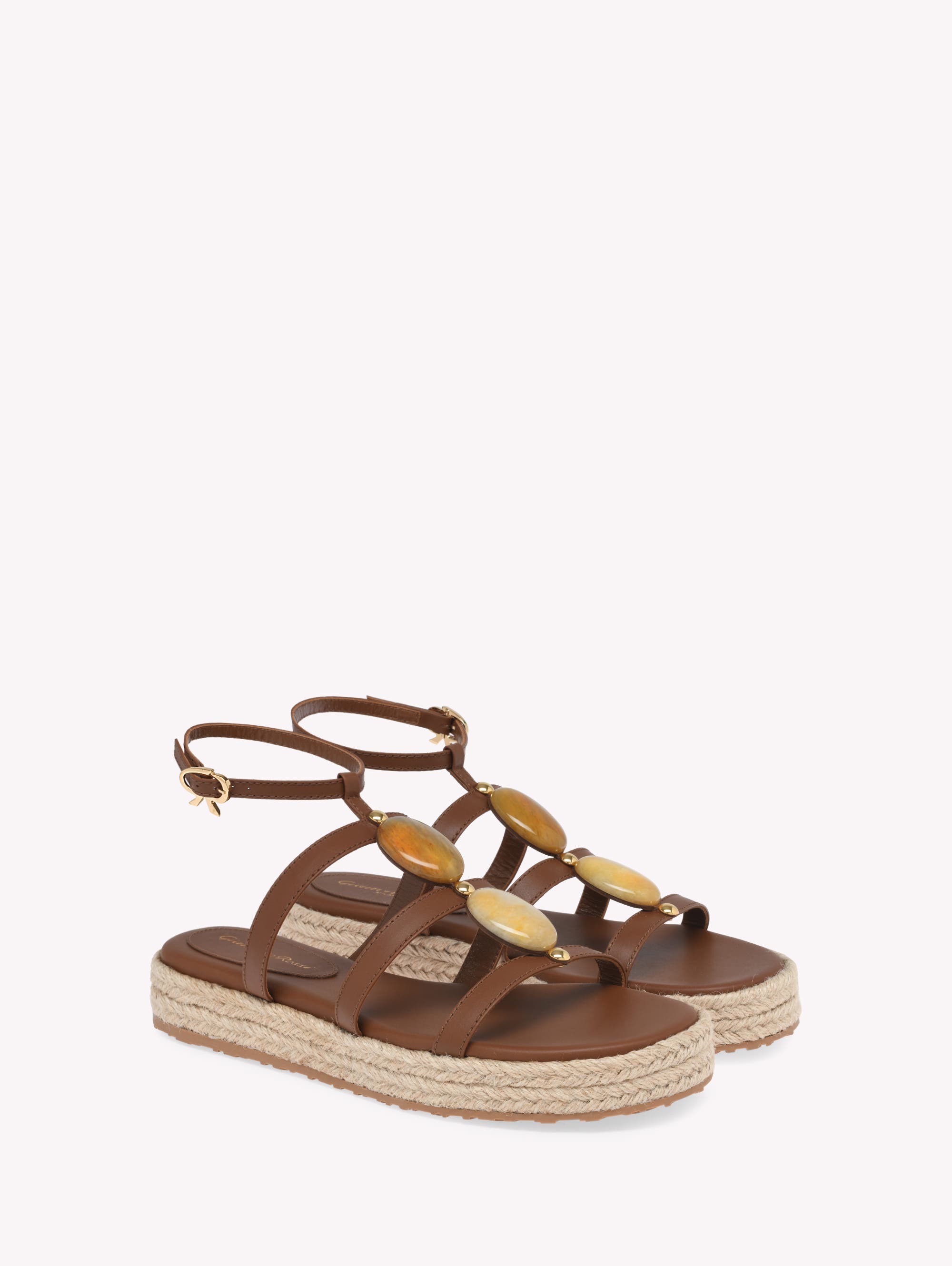 Gianvito Rossi Alicudi Espadrillas, Alternate, color, Brown Calf Leather