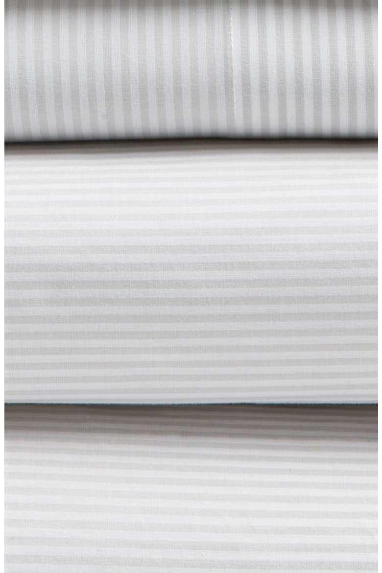 Stripe Cotton Percale Sheet Set, Alternate, color, GREY VAPOR MULTI