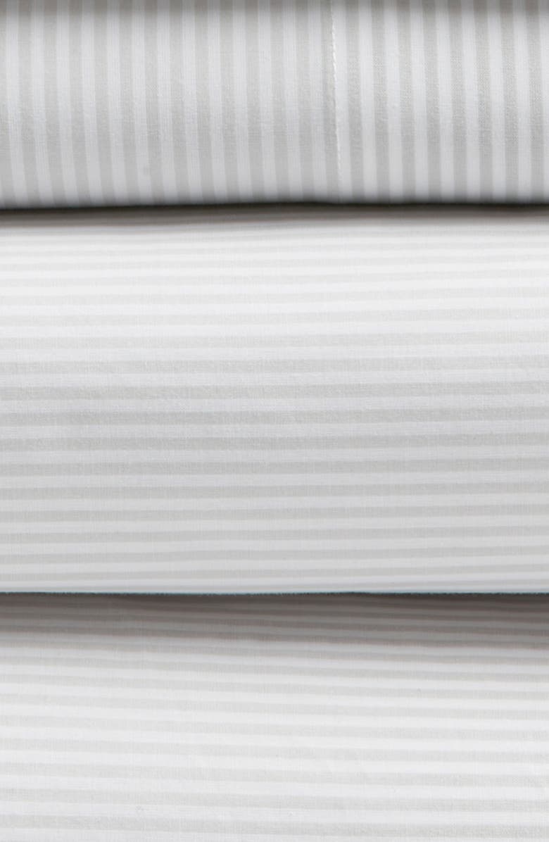 Nordstrom Stripe Cotton Percale Sheet Set, Alternate, color, Grey Vapor Multi