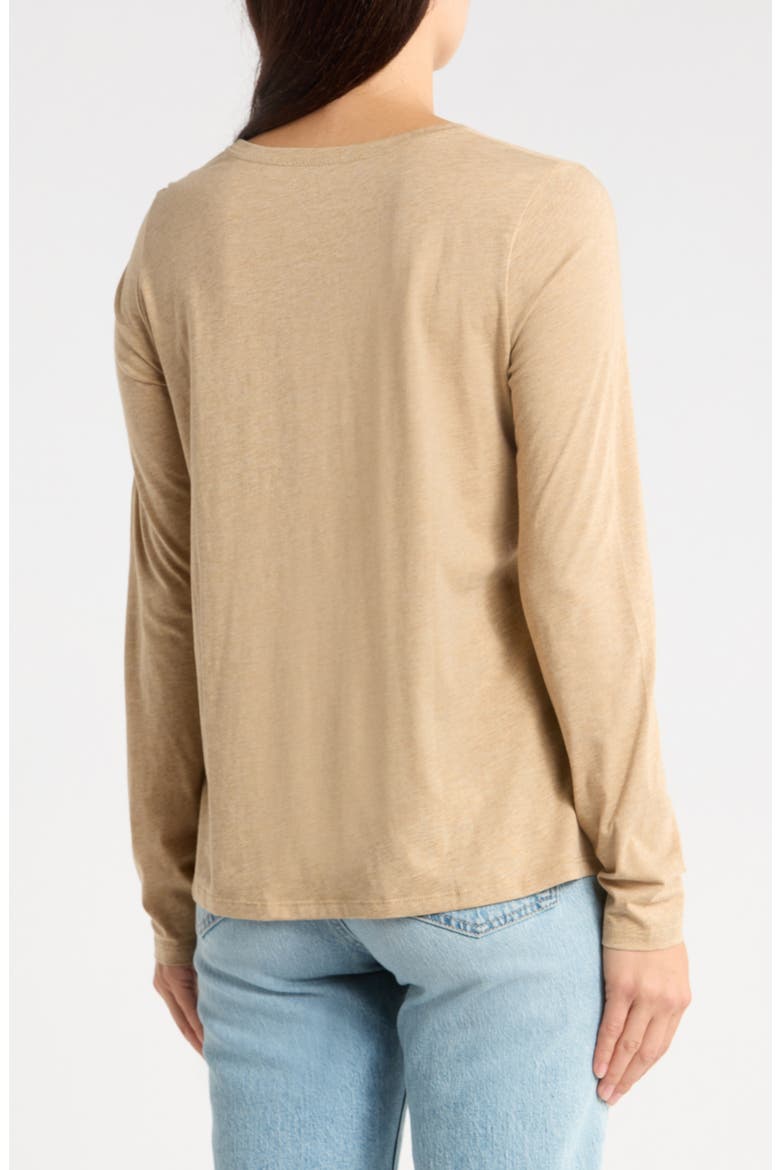Organic Cotton Long Sleeve T-Shirt, Alternate, color, BISCUIT
