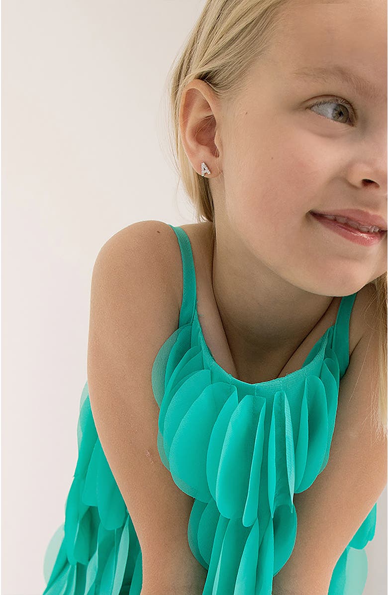 In Season Jewelry Cubic Zirconia Letter Initial Earrings, Alternate, color, Letter F