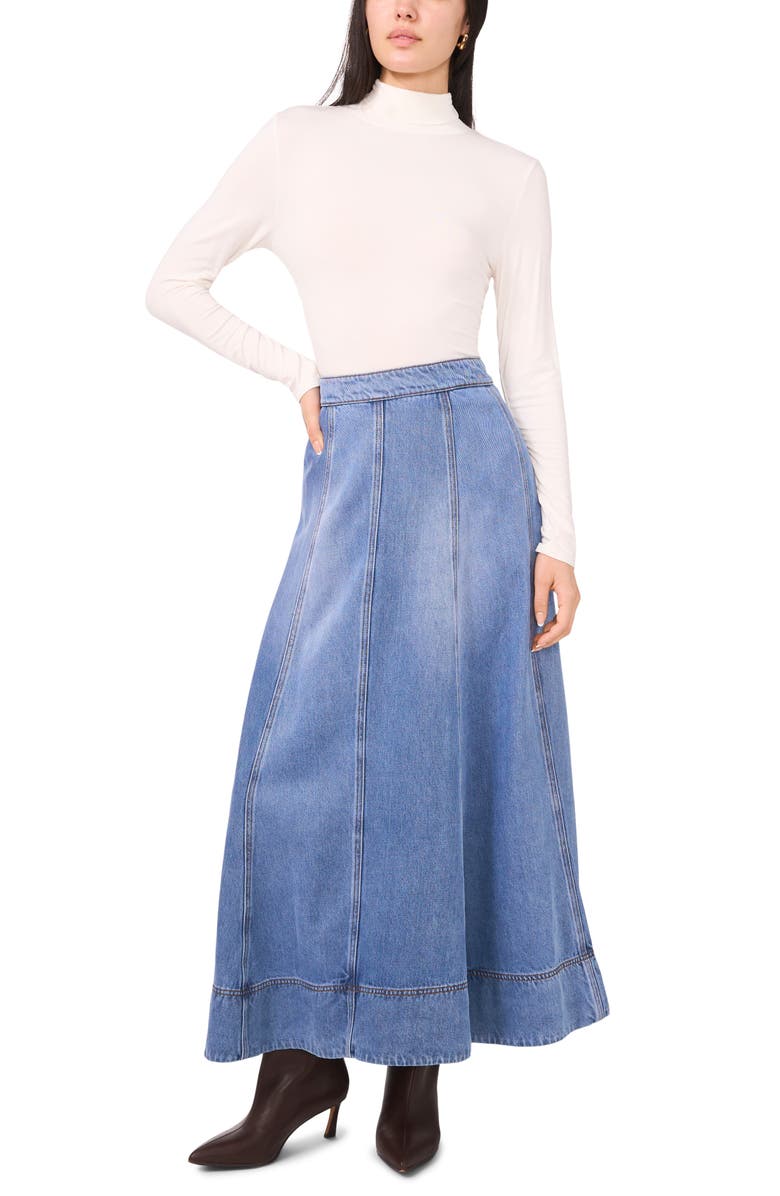 1.STATE Paneled Denim Maxi Skirt, Alternate, color, 