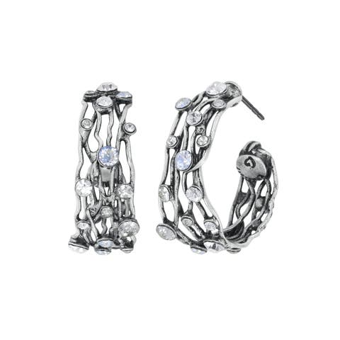 Cages Openwork Crystal Hoop Earrings