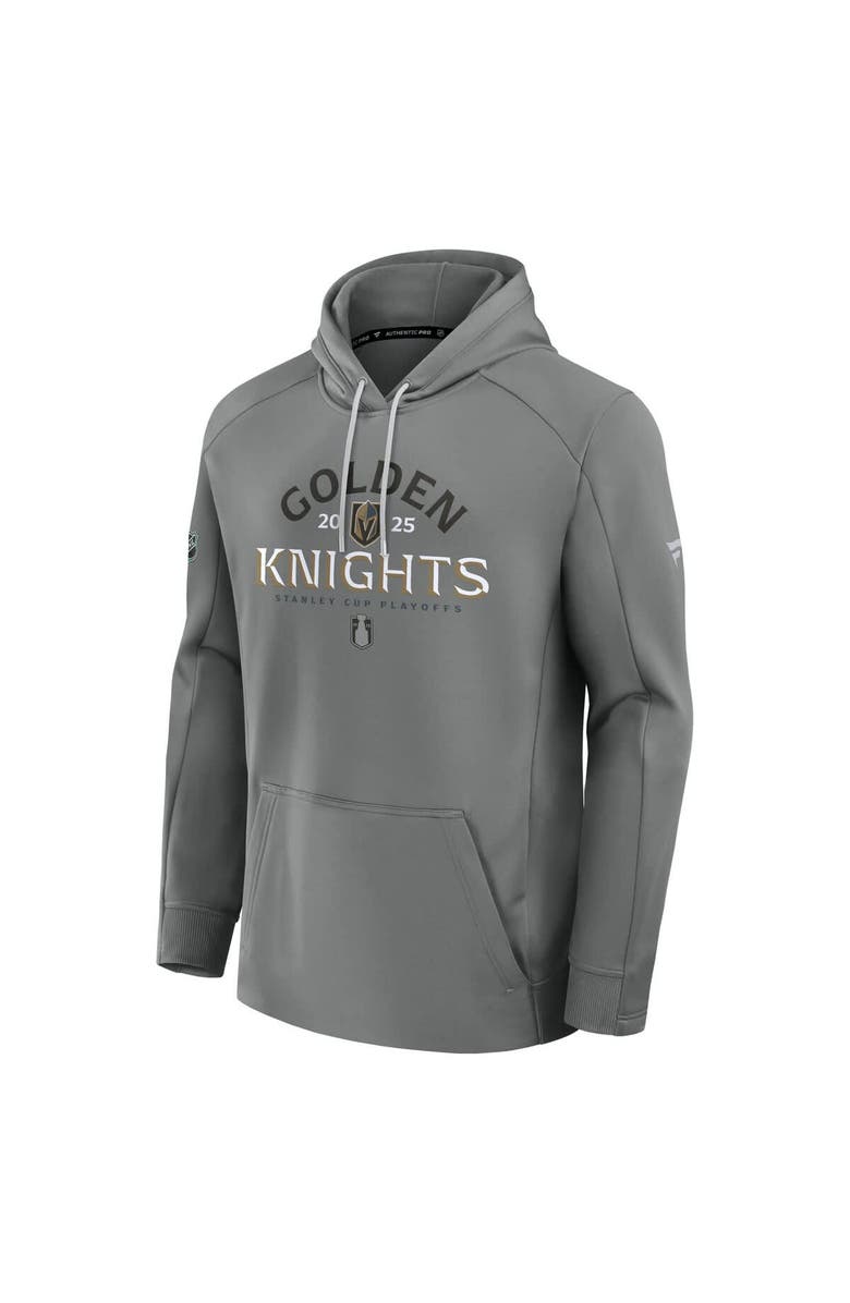 FANATICS Men's Fanatics Gray Vegas Golden Knights 2025 Stanley Cup Playoffs Authentic Pro Rink Fly Fleece Pullover Hoodie, Alternate, color,