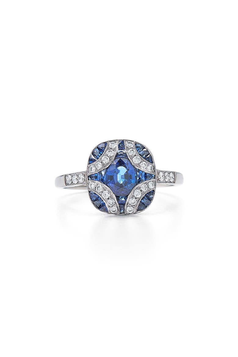 Blue Sapphire & Diamond Argyle Cocktail Ring, Main, color, BLUE SAPPHIRE
