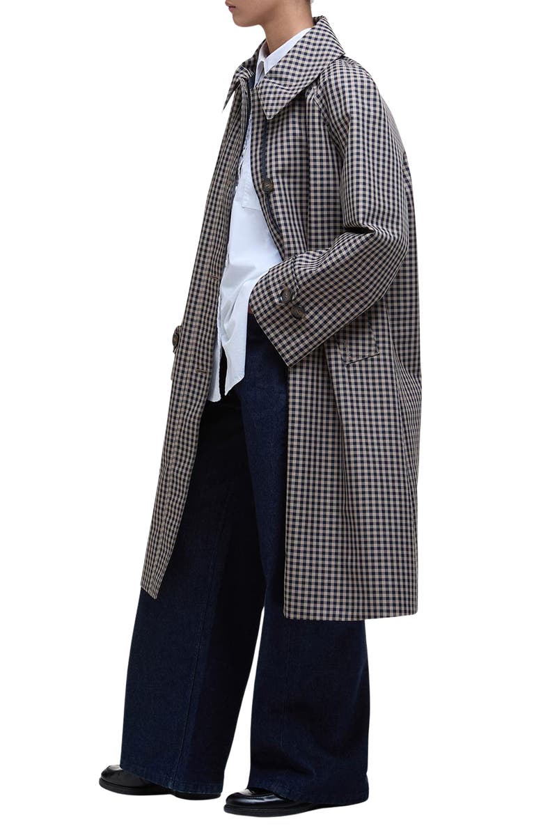 Barbour Nadine Check Showerproof Car Coat, Alternate, color, Navy Light Sand Gingham