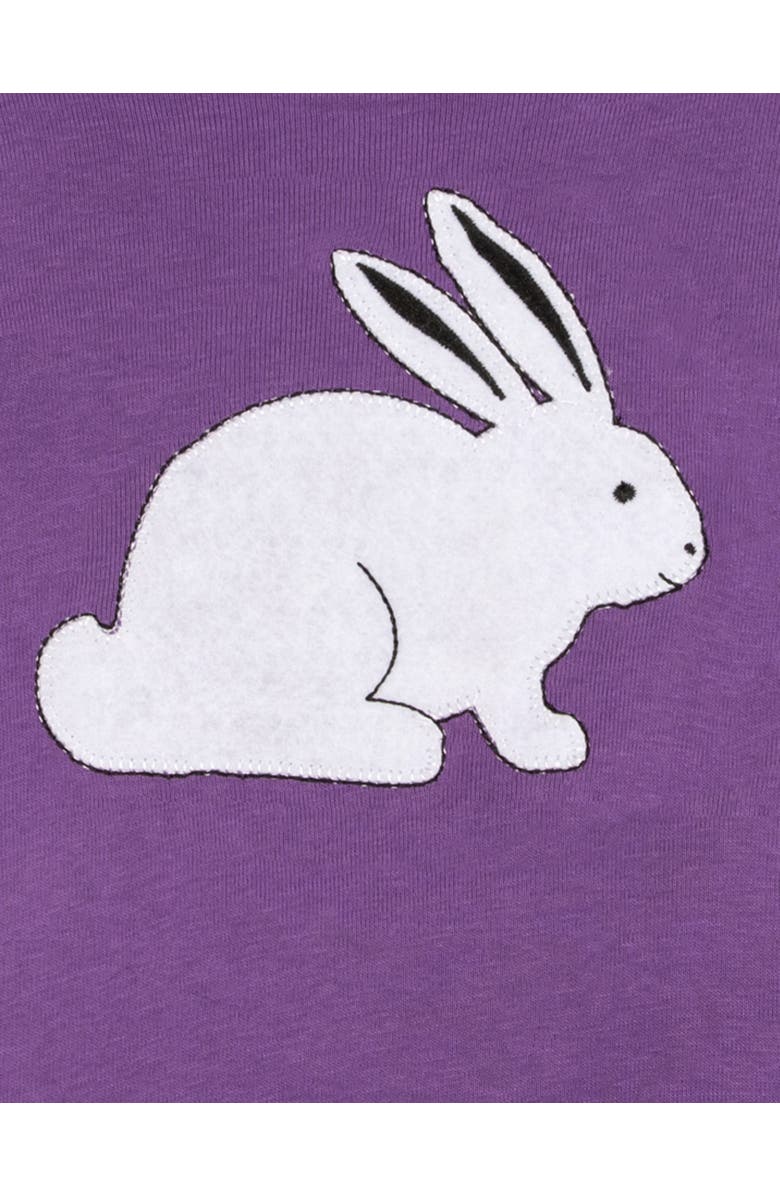 Leveret Kids Cotton Two-Piece Printed Holiday Pajamas, Alternate, color, Bunny Purple