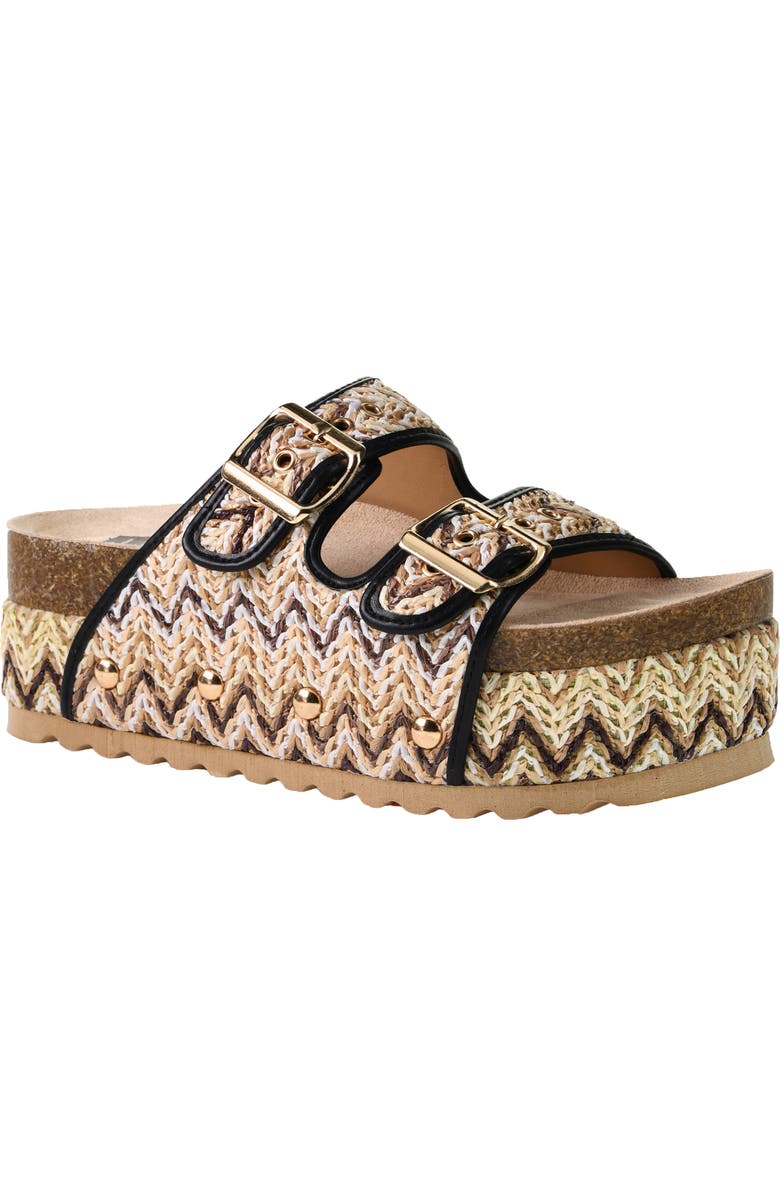 Dirty Laundry Pueblo Raffia Platform Slide Sandal, Main, color,