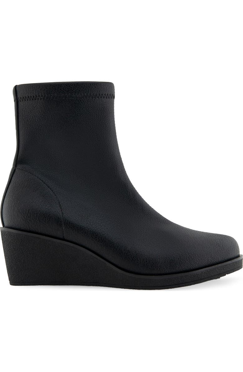 Aerosoles Binnie Wedge Bootie, Alternate, color, Black Stretch Pebbled Faux